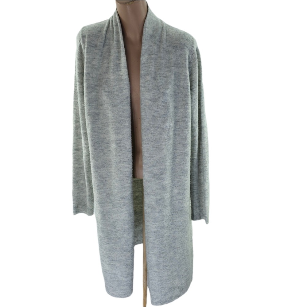 Old Navy Plush Shawl Collar Cardigan Women M Grey Open Front Duster 859313-00
